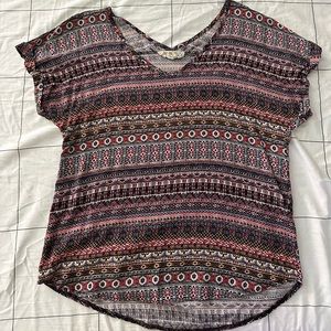 Pink Rose L Printed Top